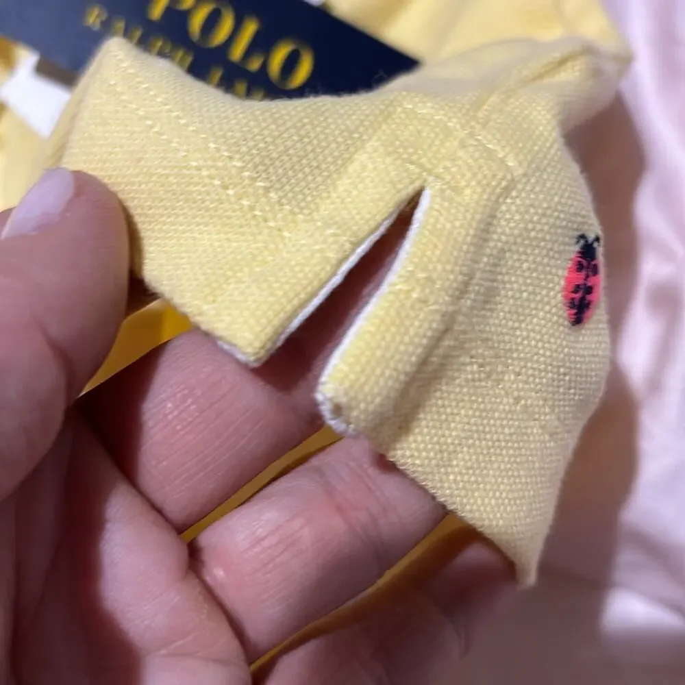 Ralph Lauren 6x Yellow Shorts with Ladybug Embroidery stretch elastic waste nwt